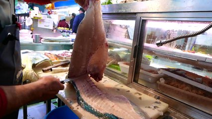 Japanese Street Food - GIANT BLUE BONE TUSKFISH Sashimi Okinawa Japan