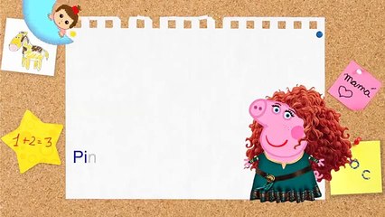Cómo se vería peppa Pig con el vestido de Merida de la película Brave