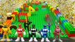 Power Rangers Toys Lego Landslide Challenge ft. Imaginext Green Ranger, Red Ranger, & Black Ranger