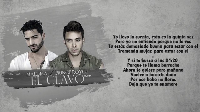 El Clavo REMIX - Prince Royce ft. Maluma (Video Lyrics & Letra) ᴴᴰ