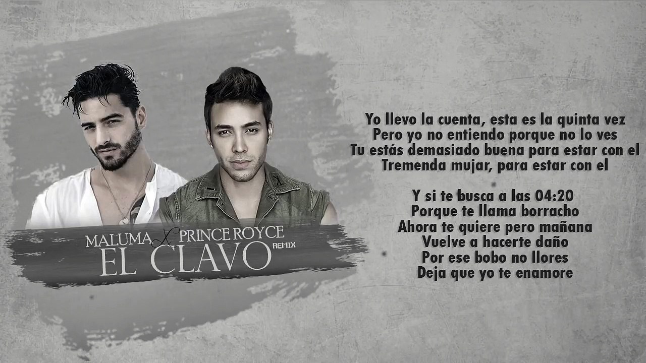 El Clavo REMIX - Prince Royce ft.  Maluma (Video Lyrics & Letra) ᴴᴰ