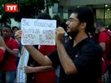 Manifestantes protestam contra o aumento da tarifa de ônibus no RJ