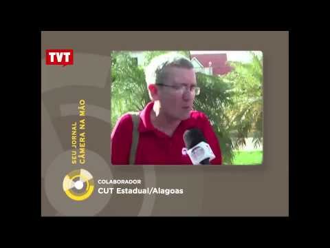 Jornalismo Colaborativo: CUT Alagoas protesta contra PL da terceirização