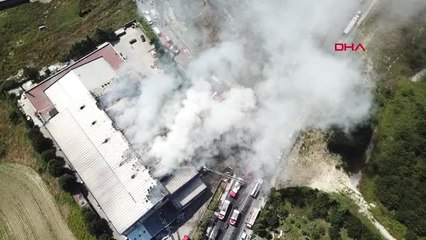 İstanbul Hadımköy'deki Fabrika Yangınının Havadan Görüntüleri