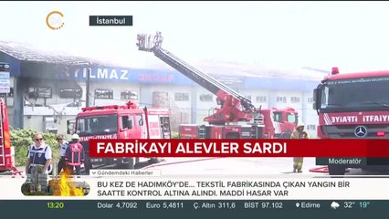 Hadımköy'de fabrika yangını