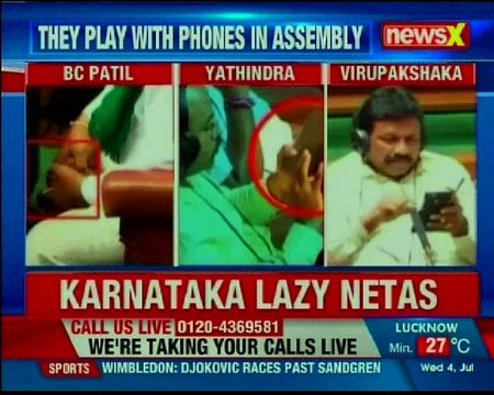 Shocking Visulas Lazy Netas Busy In Mobile In Karnataka Assembly