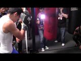Leo Santa Cruz HEAVY BAG WORKOUT at Robert Garcia Boxing Academy