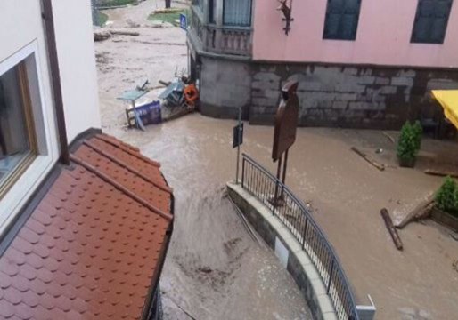 Residents Evacuated as Heavy Rain Causes Flooding in Northern Italian Town of Moena