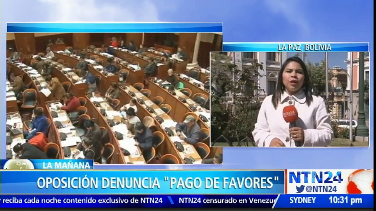 Oposición boliviana denuncia “pago de favores” del gobierno y el TC