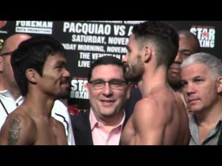 Manny Pacquiao vs Chris Algieri FACE OFF at WEIGH IN