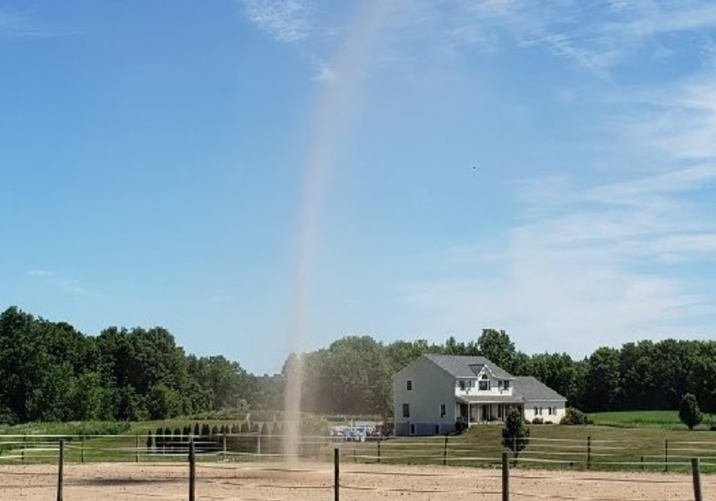 Dust Devil Seems to Touch the Sky in Macedon, New York
