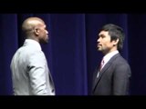 Floyd Mayweather vs Manny Pacquiao FIRST FACE OFF!