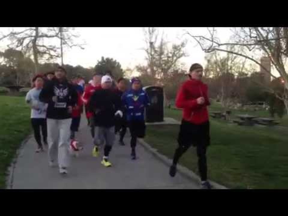 MANNY PACQUIAO RUNNING IN TRAINING for Manny Pacquiao vs Floyd Mayweather