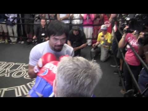 MANNY PACQUIAO MITT WORKOUT WITH FREDDIE ROACH for floyd mayweather vs manny pacquiao