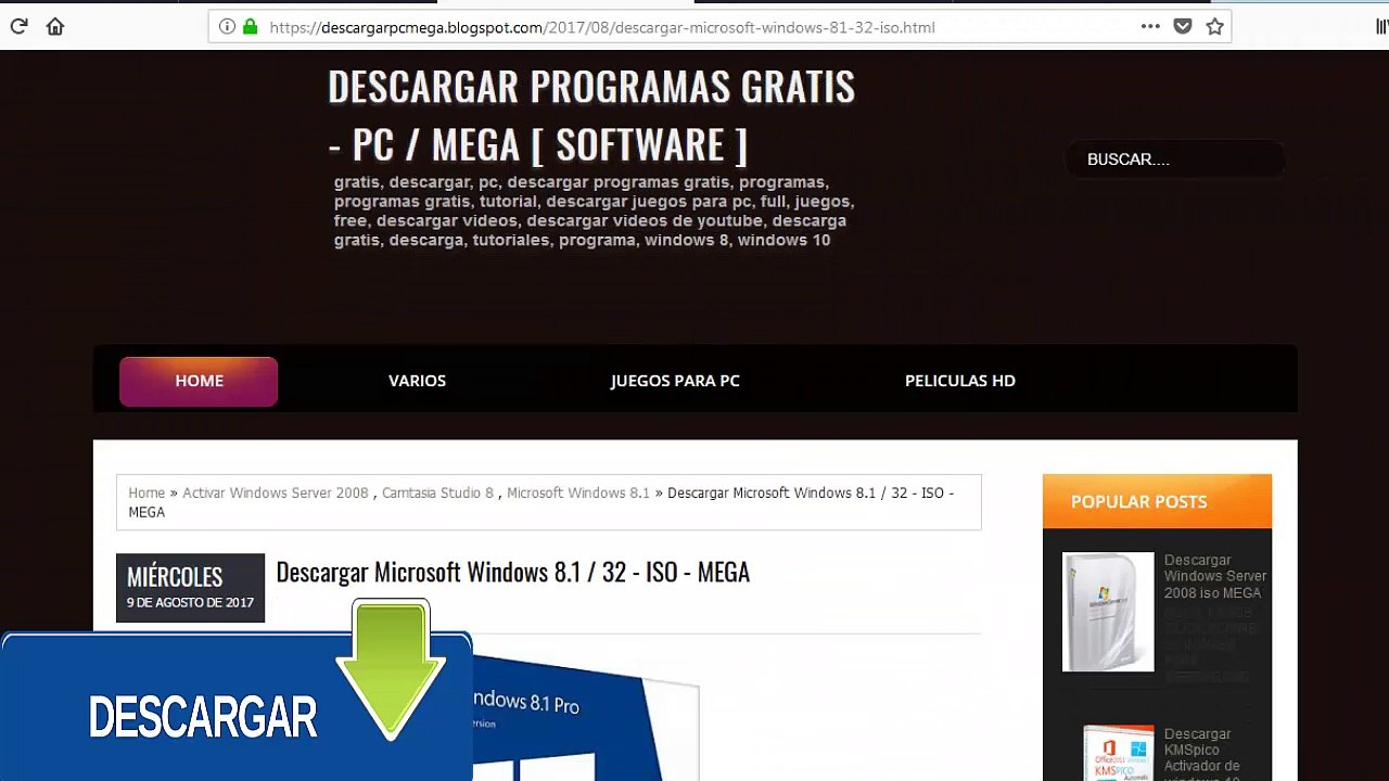 Microsoft Windows 8.1  32 - ISO - MEGA