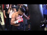 Abner Mares HEAVY BAG WORKOUT & Combo Punching fight vs Leo Santa Cruz