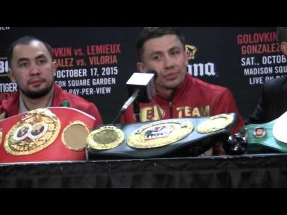 GGG Gennady Golovkin KNOCKOUT WIN vs David Lemieux POST FIGHT PRESS CONFERENCE
