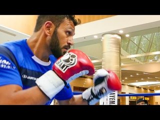 British multi-millionaire Joe Fournier on the pads at the Public Workout in London