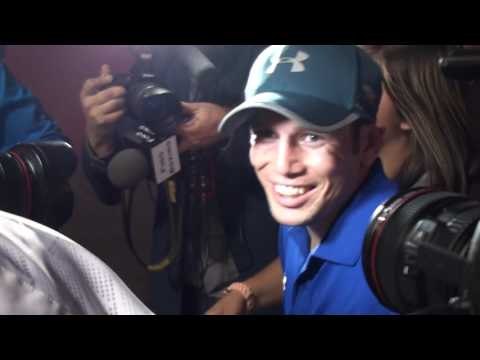 Carlos Cuadras after his fight with Roman Chocalito Gonzalez after his victory