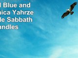 Havdalah 3 Wicks Candle Carved Blue and White  Judaica Yahrzeit Handmade Sabbath