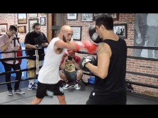 Ray Beltran CRASHES the Pads at LA Workout vs. Bryan Vasquez