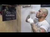 Miguel Cotto POUNDS the Speed Bag at LA Media Workout vs. Kamegai