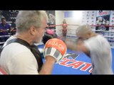 Miguel Cotto HARD HITTING Pad Work With Freddy Roach at LA Media Workout