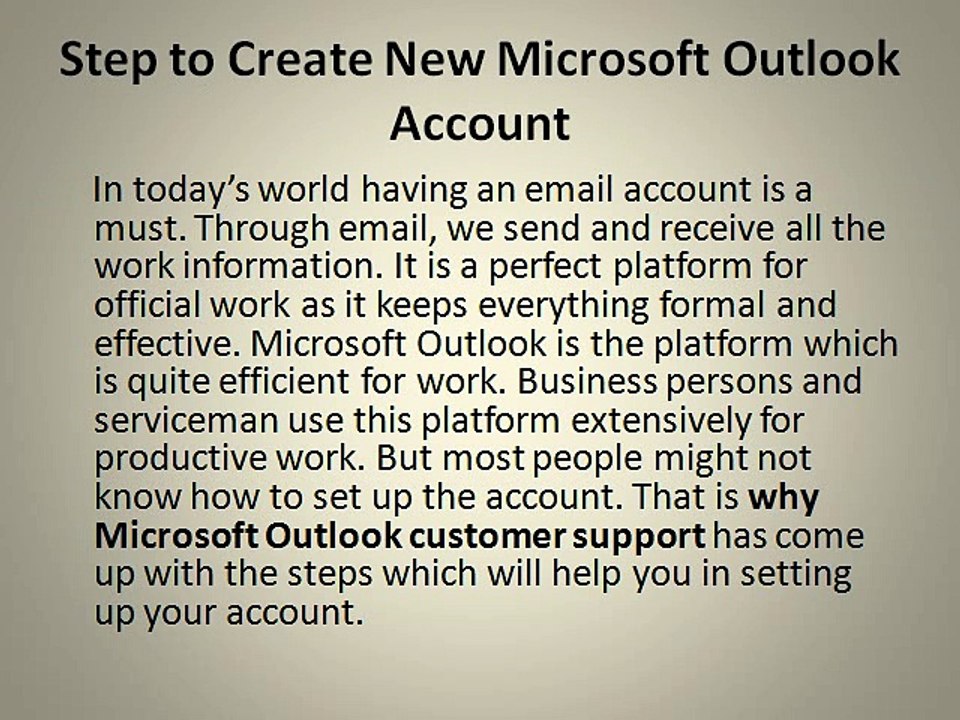 Step to Create New Microsoft Outlook Account