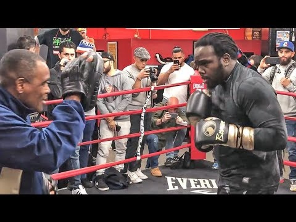 Bermane Stiverne POWER PAD WORK ahead of his fight with Deontay Wilder