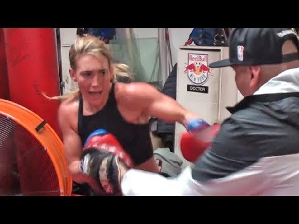 Mikaela Mayer IMPRESSIVE SPEED & POWER on PADS at Media Workout