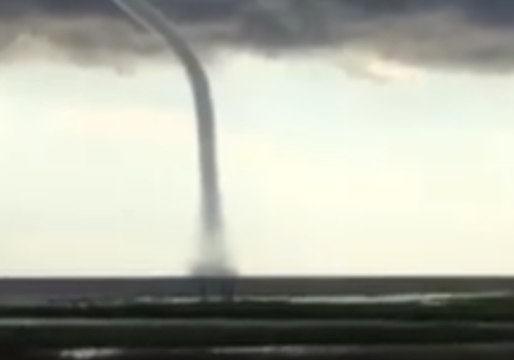 Double Waterspout Formation Seen From Florida Beach
