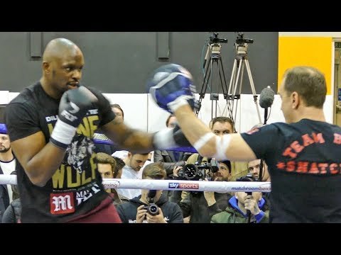 Dillian whyte SMASHING THE PADS ahead of his heavyweight fight with Lucas Browne