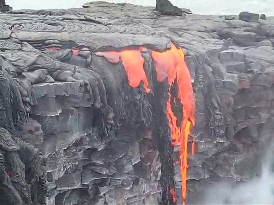 Lava Enters the Pacific Ocean in Hawaii