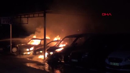 Edirne Edirne'de Oto Galericiler Sitesinde 8 Araç Yandı Hd