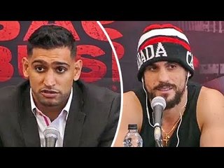 Phil Lo Greco gives Amir Khan BACK HAND COMPLIMENT at Final Press Conference