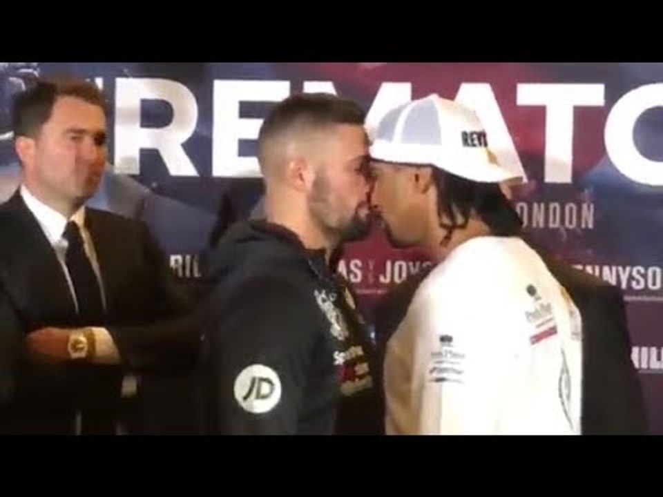 Tony Bellew SHOVES David Haye at FACE OFF!