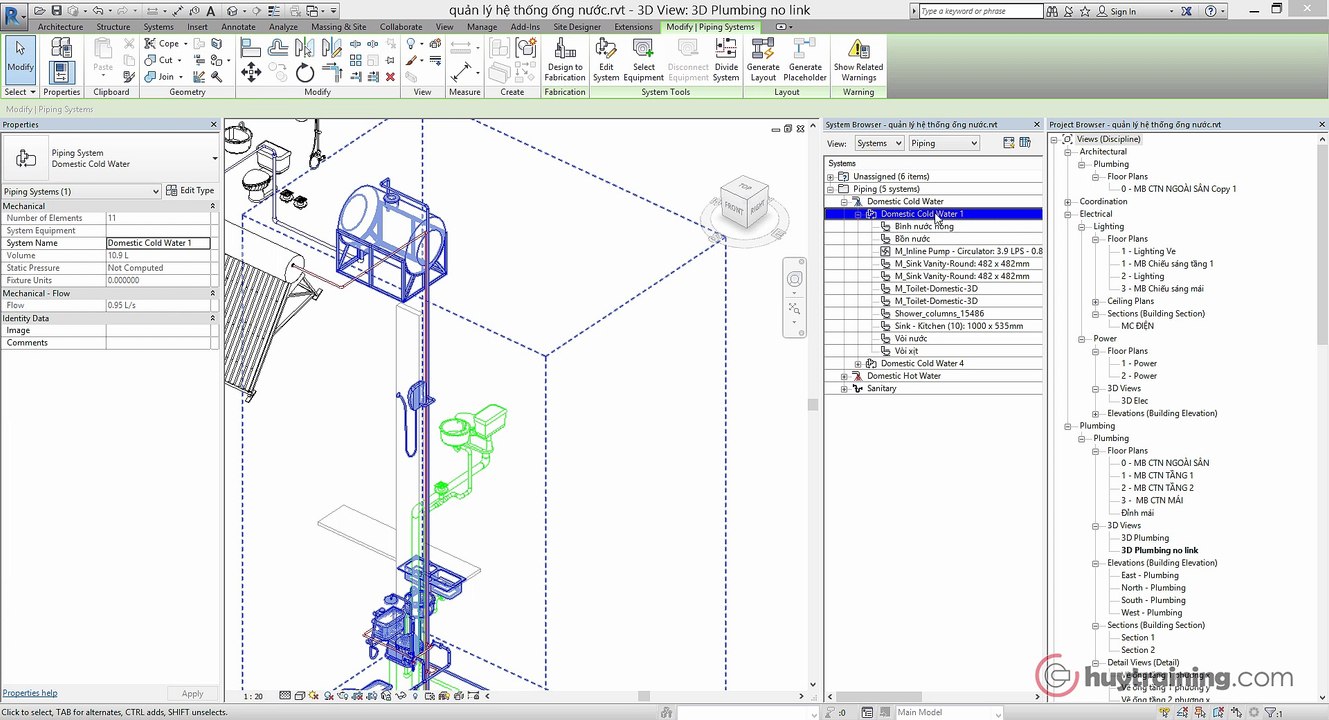31. Quản lý hệ thống nước trong Revit MEP  mp4