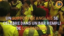 Un supporter anglais se célèbre dans un bar rempli de Colombiens