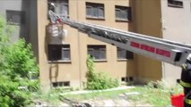 Erzurum'da Eski Hastane Binasında Yangın
