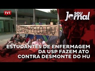 Estudantes de enfermagem da USP fazem ato contra desmonte do HU