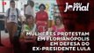 Mulheres protestam em Florianópolis em defesa do ex-presidente Lula