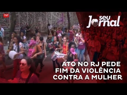 Ato no RJ pede fim da violência contra a mulher