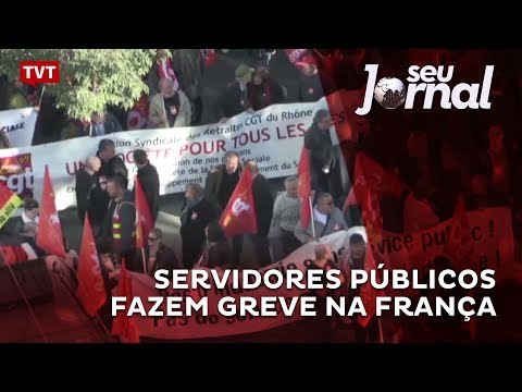 Servidores públicos fazem greve na França