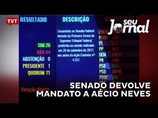 Senado devolve mandato a Aécio Neves