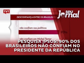 Pesquisa IPSOS: 90% dos brasileiros não confiam no presidente da República