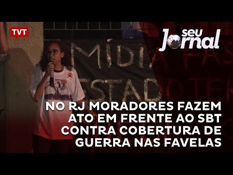 No RJ moradores fazem ato em frente ao SBT contra cobertura de guerra nas favelas