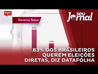 83% dos brasileiros querem eleições diretas, diz Datafolha