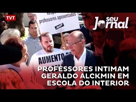 Professores intimam Geraldo Alckmin em escola do interior
