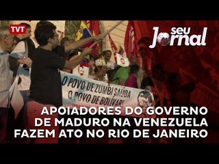 Apoiadores do governo de Maduro na Venezuela fazem ato no Rio de Janeiro
