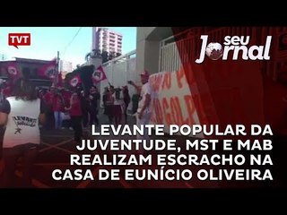 Levante Popular da Juventude, MST e MAB realizam escracho na casa de Eunício Oliveira